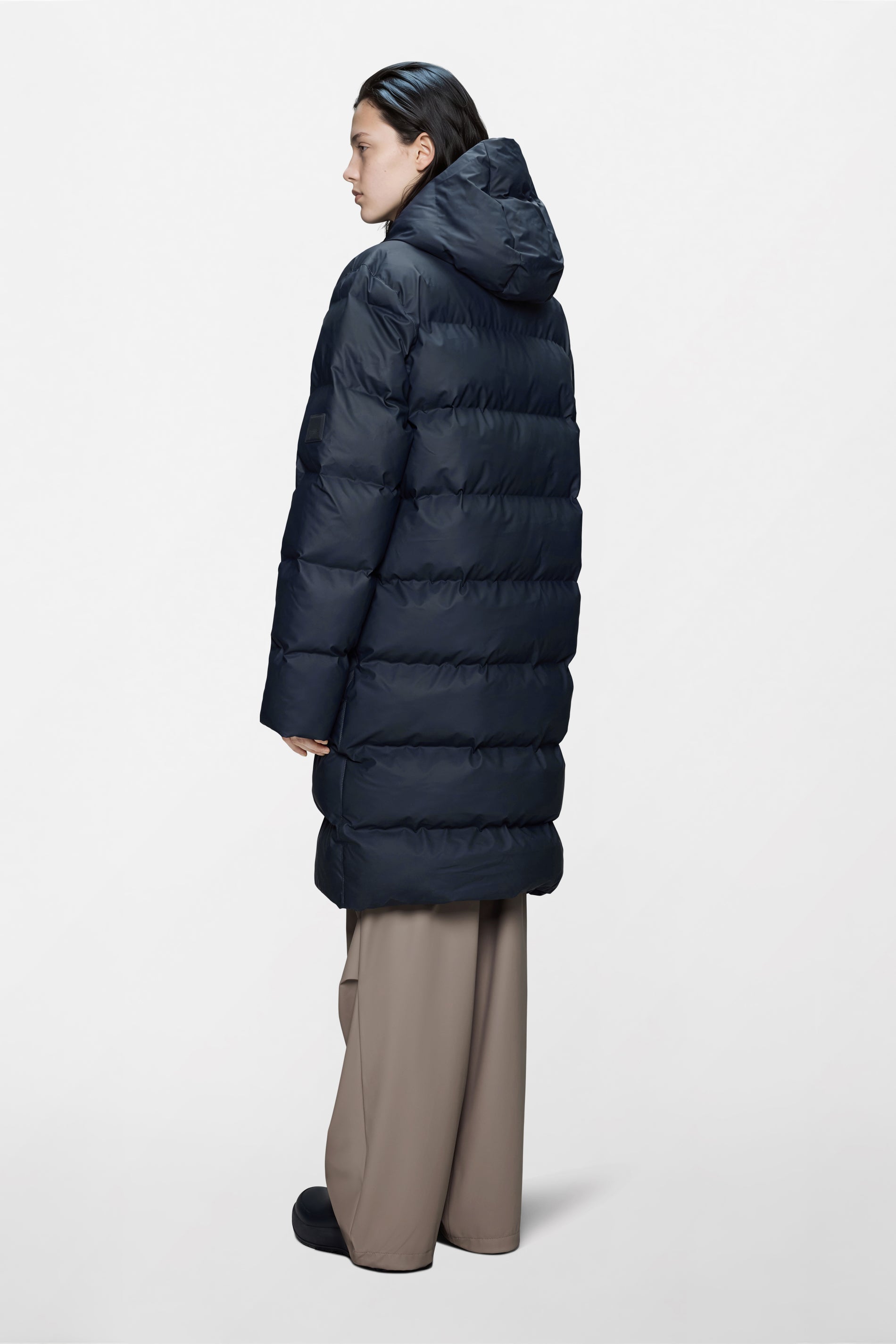 RAINS Alta Longer Puffer Jacket Navy Jacket