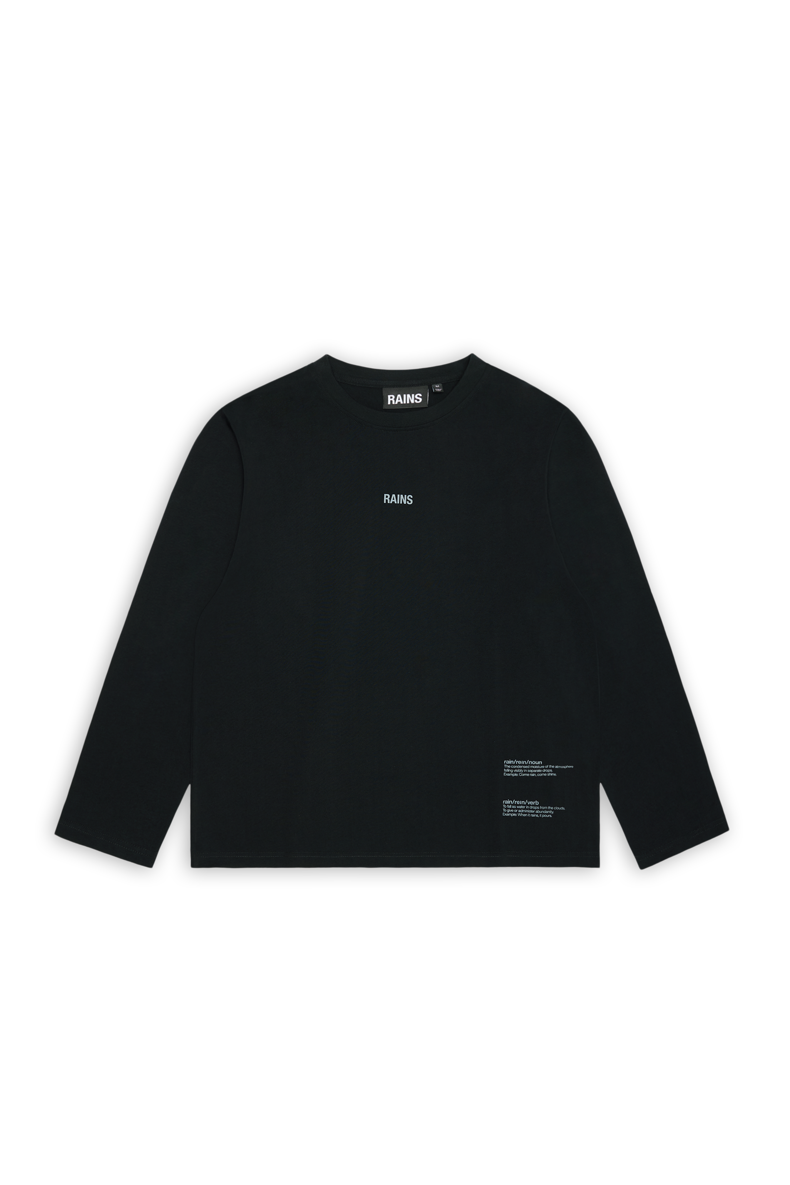 RAINS Classic Long Sleeve T-shirt Rains Black Long Sleeve