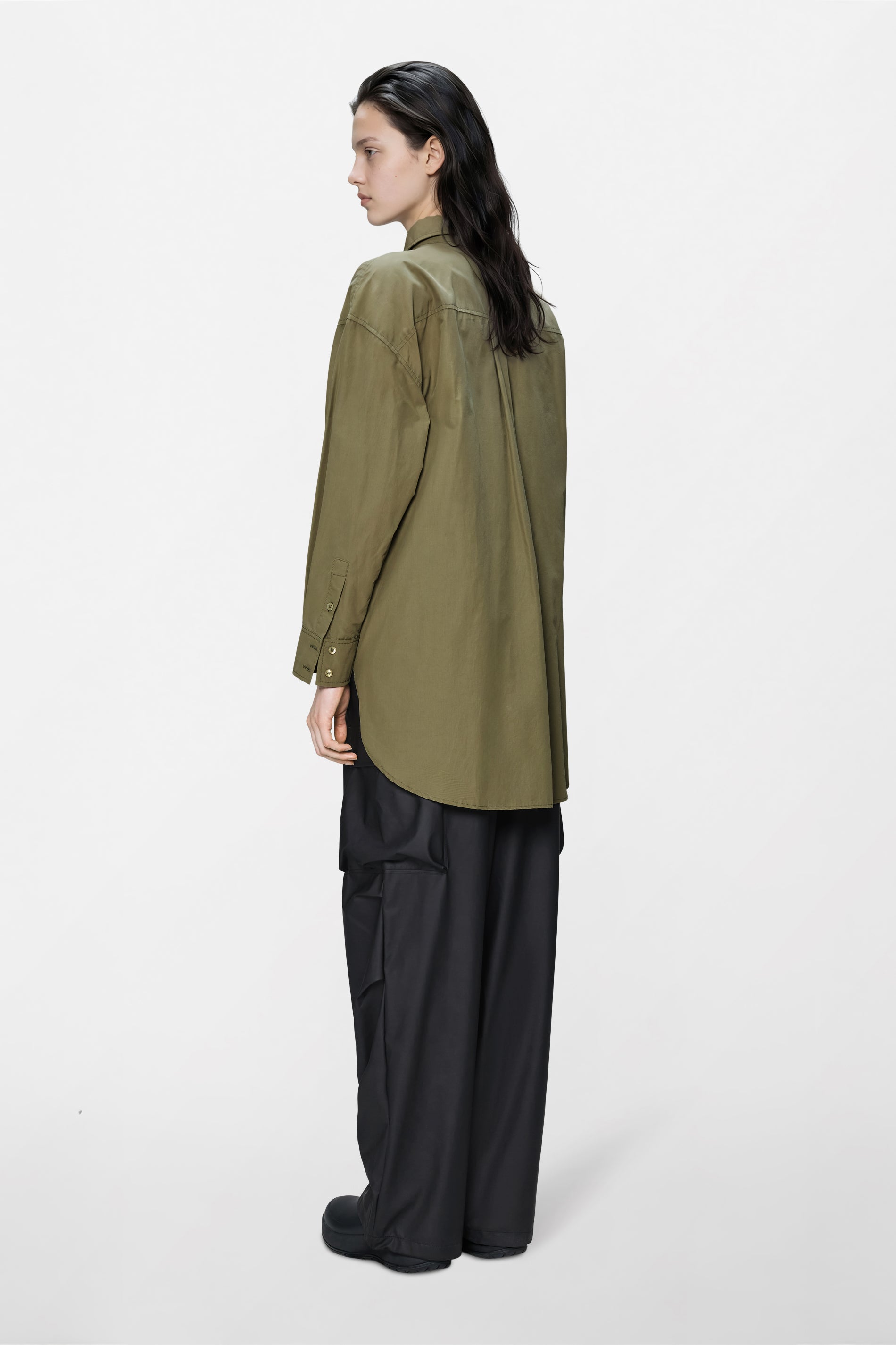 RAINS Light Woven Long Sleeve W Shirt Moss Long Sleeve
