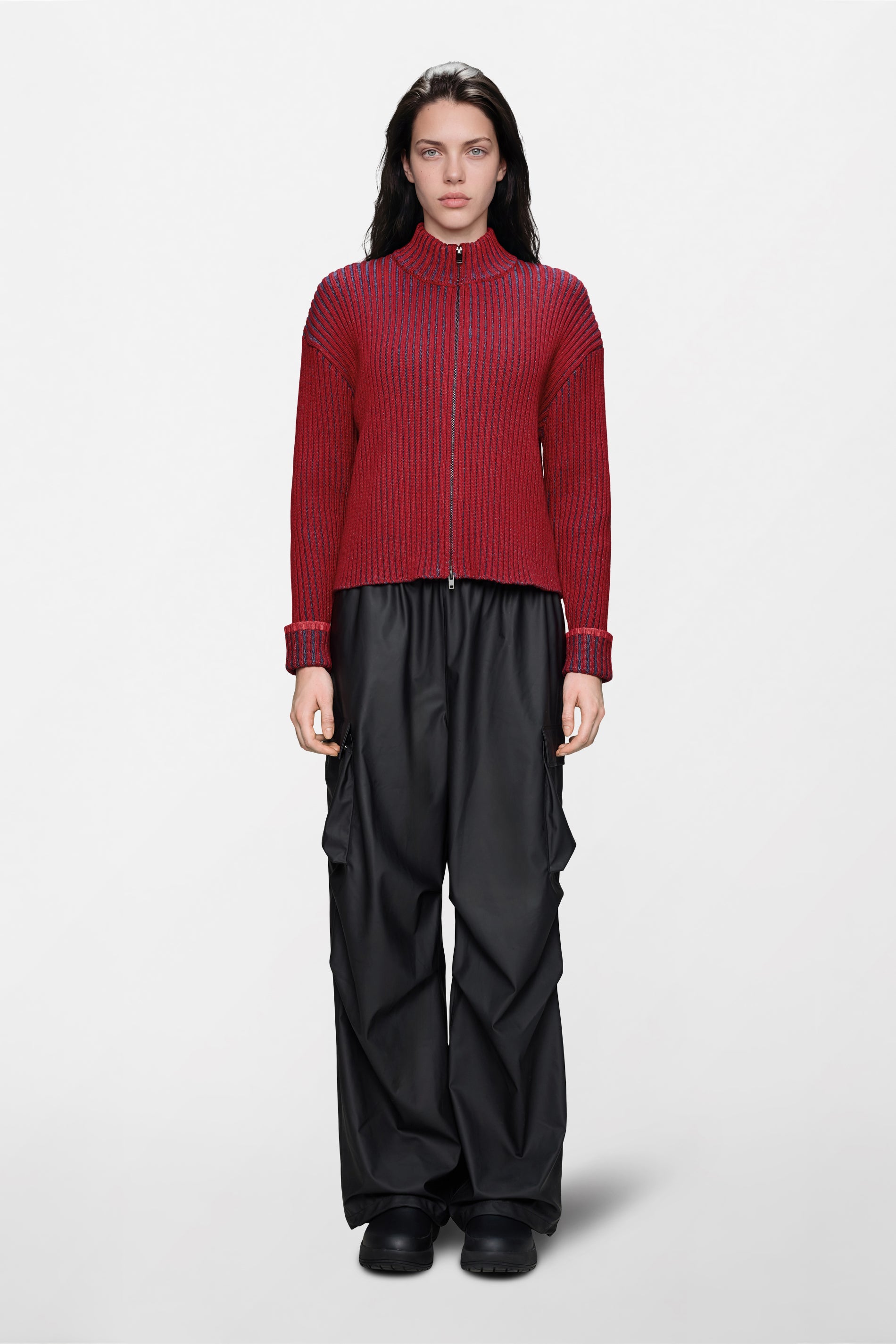 RAINS Sapa Knit W Zip Cardigan Spark/ Blue Dusk Long Sleeve